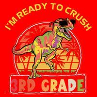 Im Ready To Crush 3rd Grade Dinosaur T Rex Back To School Gift Santa Hat thumb 1