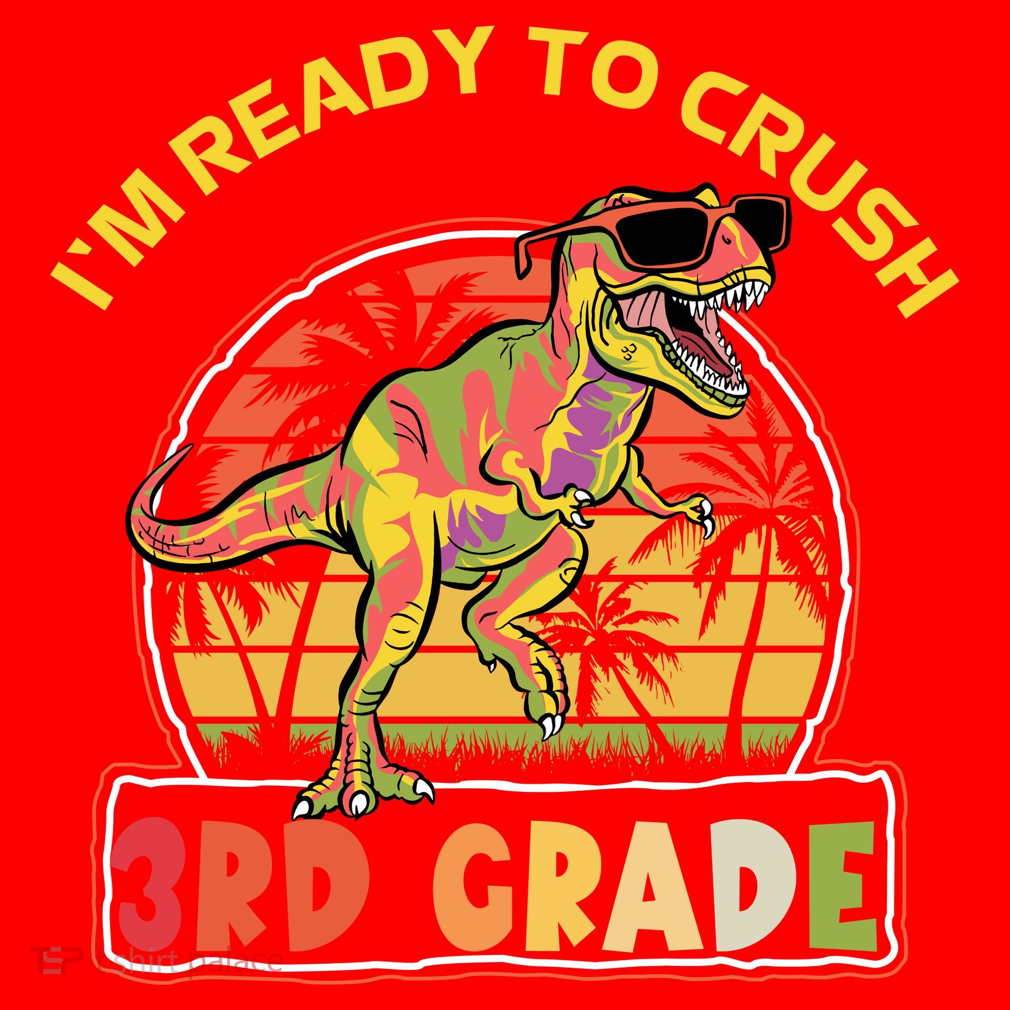 Im Ready To Crush 3rd Grade Dinosaur T Rex Back To School Gift Santa Hat