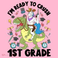 Im Ready To Crush First Grade Unicorn Dinosaur Back School Meaningful Gift Coaster thumb 2