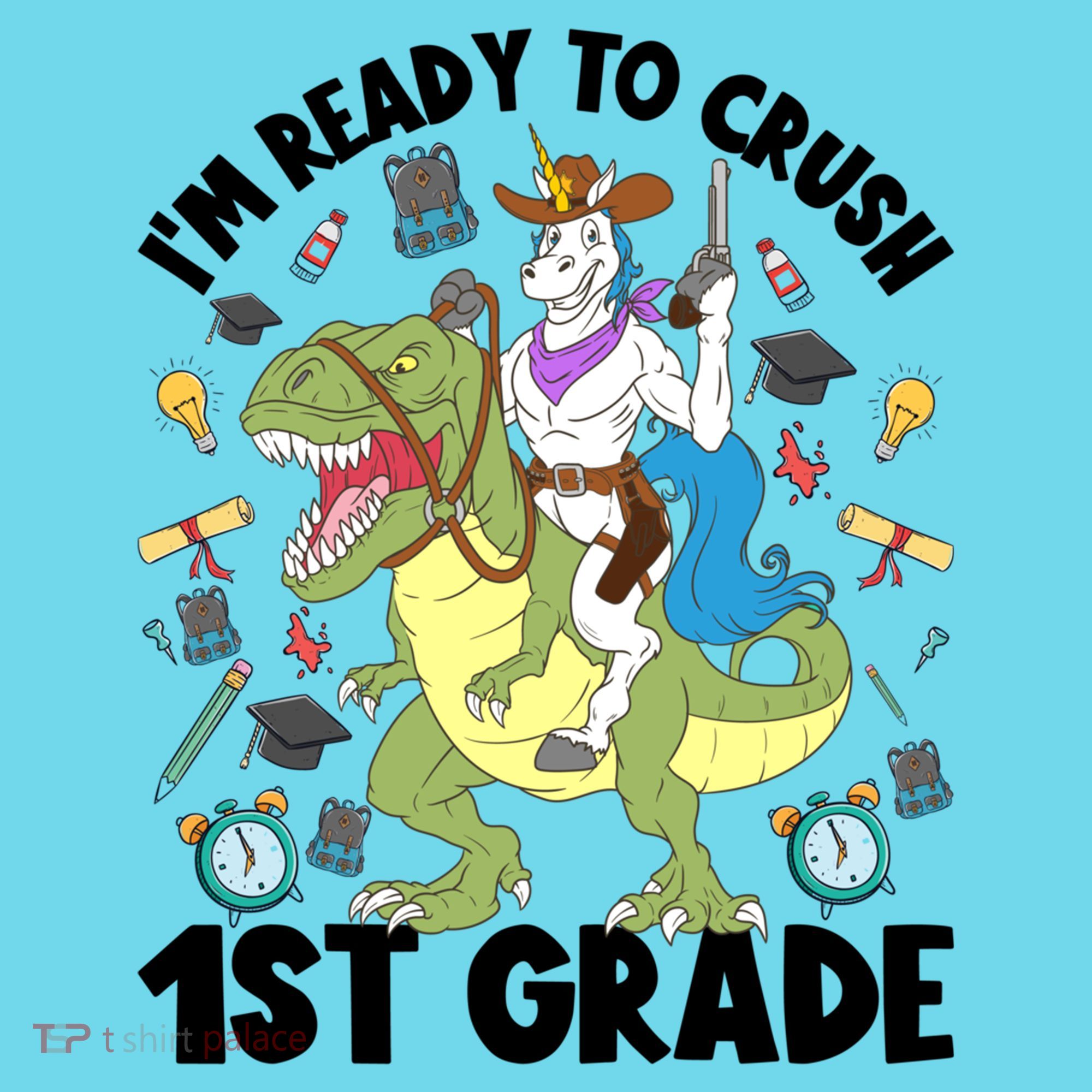 Im Ready To Crush First Grade Unicorn Dinosaur Back School Meaningful Gift Button