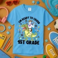 Im Ready To Crush First Grade Unicorn Dinosaur Back School Meaningful Gift Kids T-Shirt thumb 3