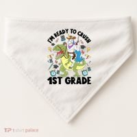 Im Ready To Crush First Grade Unicorn Dinosaur Back School Meaningful Gift USA-Made Doggie Bandana thumb 0