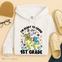 Im Ready To Crush First Grade Unicorn Dinosaur Back School Meaningful Gift Hoodie thumb 4
