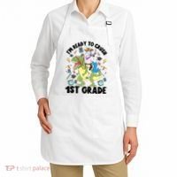 Im Ready To Crush First Grade Unicorn Dinosaur Back School Meaningful Gift Apron thumb 2