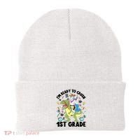 Im Ready To Crush First Grade Unicorn Dinosaur Back School Meaningful Gift Beanie thumb 0