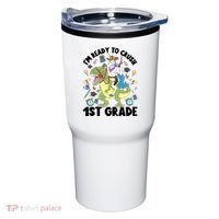 Im Ready To Crush First Grade Unicorn Dinosaur Back School Meaningful Gift Tumbler thumb 0