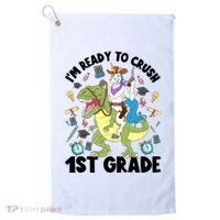 Im Ready To Crush First Grade Unicorn Dinosaur Back School Meaningful Gift Golf Towel thumb 0