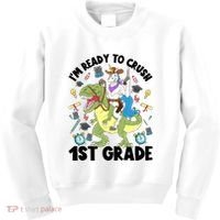 Im Ready To Crush First Grade Unicorn Dinosaur Back School Meaningful Gift Kids Sweatshirt thumb 0