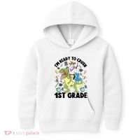 Im Ready To Crush First Grade Unicorn Dinosaur Back School Meaningful Gift Kids Hoodie thumb 0