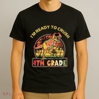 Im Ready To Crush 4th Grade Dinosaur T Rex Back To School Gift T-Shirt thumb 3