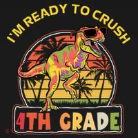 Im Ready To Crush 4th Grade Dinosaur T Rex Back To School Gift Mousepad thumb 1