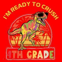 Im Ready To Crush 4th Grade Dinosaur T Rex Back To School Gift Santa Hat thumb 1