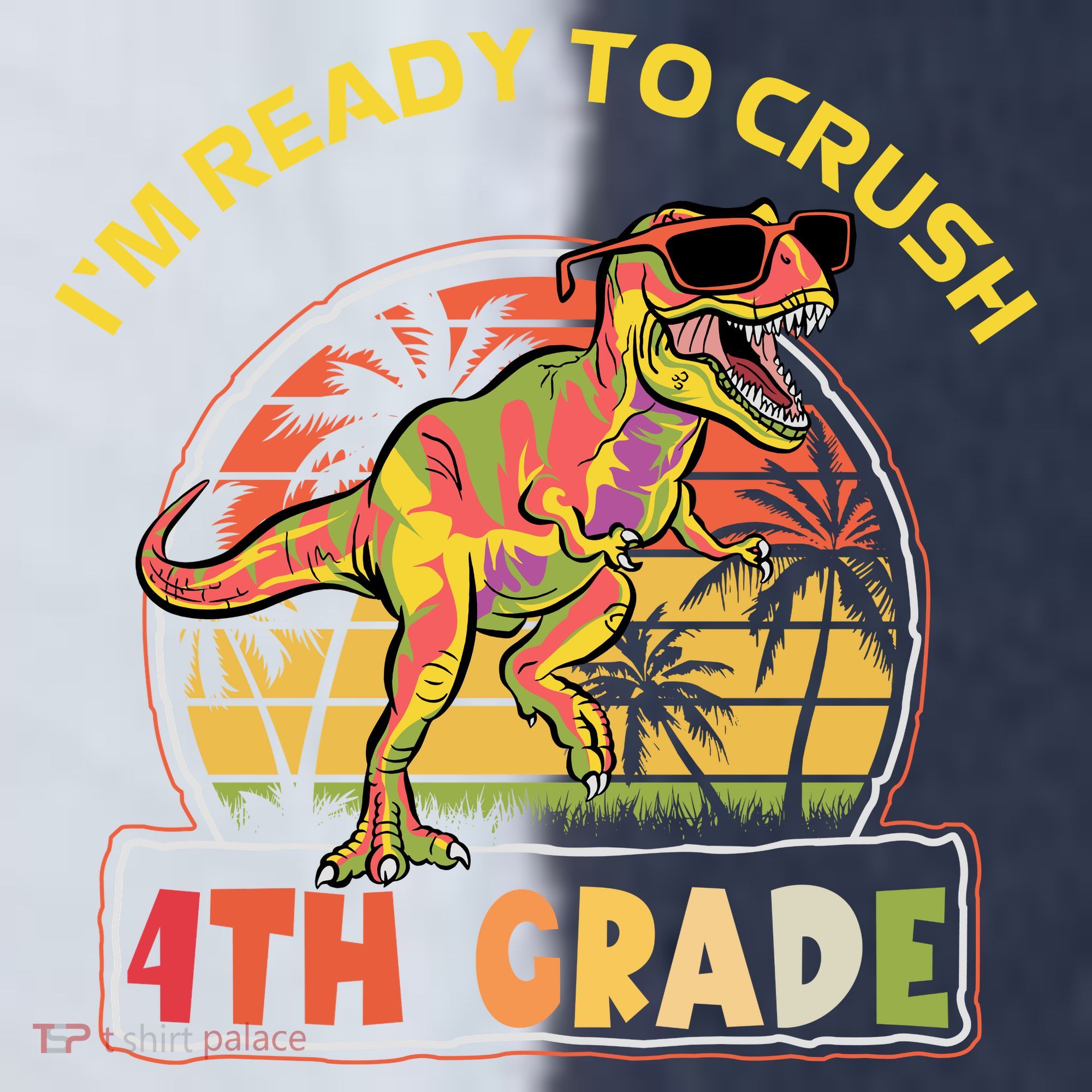Im Ready To Crush 4th Grade Dinosaur T Rex Back To School Gift Sport-Tek Competitor United Soccer Jersey