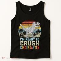 I'm Ready To Crush Kindergarten 1st Day Kinder Dinosaur Tank Top thumb 2