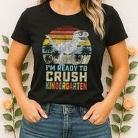 I'm Ready To Crush Kindergarten 1st Day Kinder Dinosaur Women's T-Shirt thumb 2
