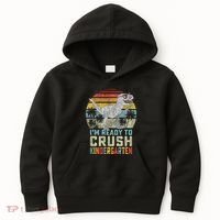 I'm Ready To Crush Kindergarten 1st Day Kinder Dinosaur Kids Hoodie thumb 0