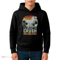 I'm Ready To Crush Kindergarten 1st Day Kinder Dinosaur Kids Hoodie thumb 4