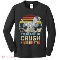 I'm Ready To Crush Kindergarten 1st Day Kinder Dinosaur Kids Long Sleeve Shirt thumb 0