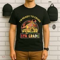 Im Ready To Crush 5th Grade Dinosaur T Rex Back To School Gift T-Shirt thumb 6