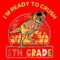 Im Ready To Crush 5th Grade Dinosaur T Rex Back To School Gift Santa Hat thumb 1