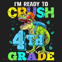 IM Ready To Crush 4th Grade Back To School Dinosaur Tumbler thumb 3