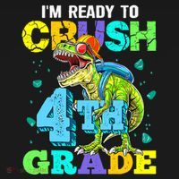 IM Ready To Crush 4th Grade Back To School Dinosaur Ornament thumb 1