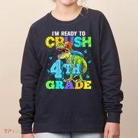 IM Ready To Crush 4th Grade Back To School Dinosaur Women's Sweatshirt thumb 0