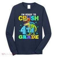 IM Ready To Crush 4th Grade Back To School Dinosaur Long Sleeve Shirt thumb 0