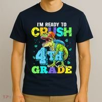IM Ready To Crush 4th Grade Back To School Dinosaur T-Shirt thumb 3