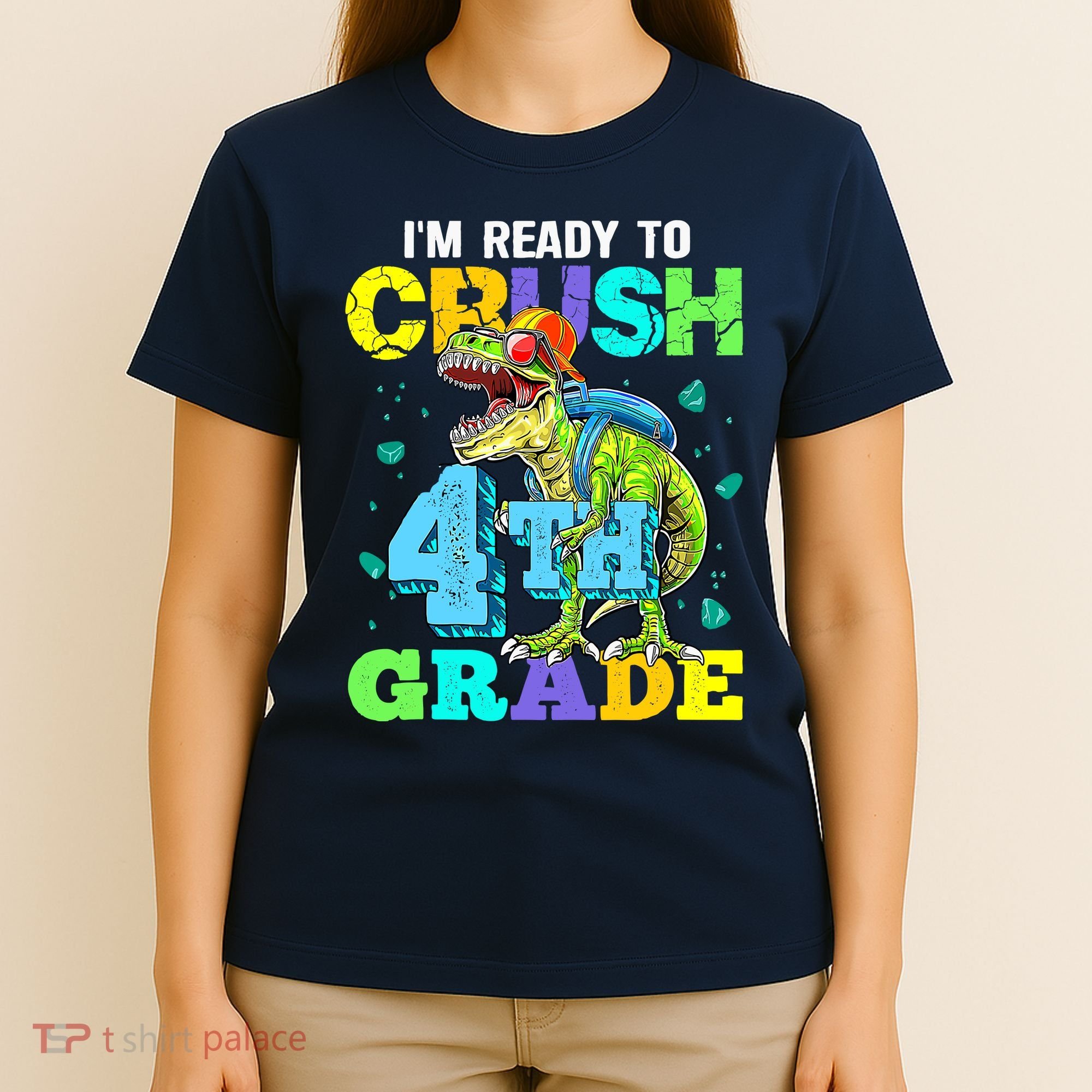 IM Ready To Crush 4th Grade Back To School Dinosaur T-Shirt