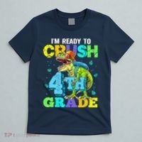 IM Ready To Crush 4th Grade Back To School Dinosaur T-Shirt thumb 5