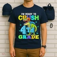 IM Ready To Crush 4th Grade Back To School Dinosaur T-Shirt thumb 6