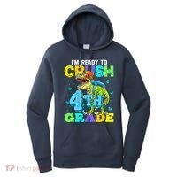 IM Ready To Crush 4th Grade Back To School Dinosaur Women's Hoodie thumb 0