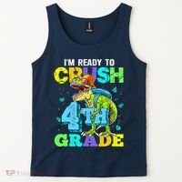 IM Ready To Crush 4th Grade Back To School Dinosaur Tank Top thumb 2