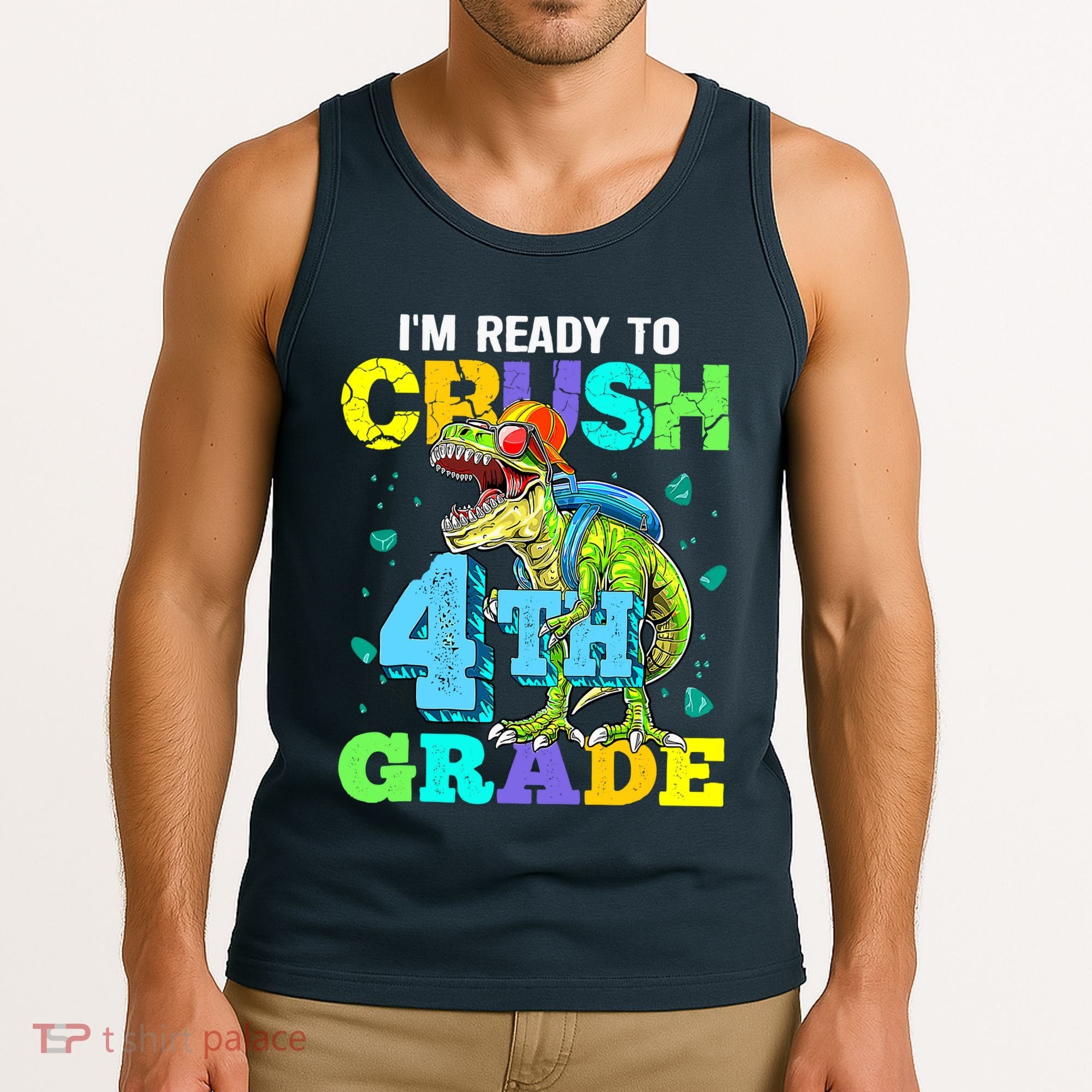 IM Ready To Crush 4th Grade Back To School Dinosaur Tank Top