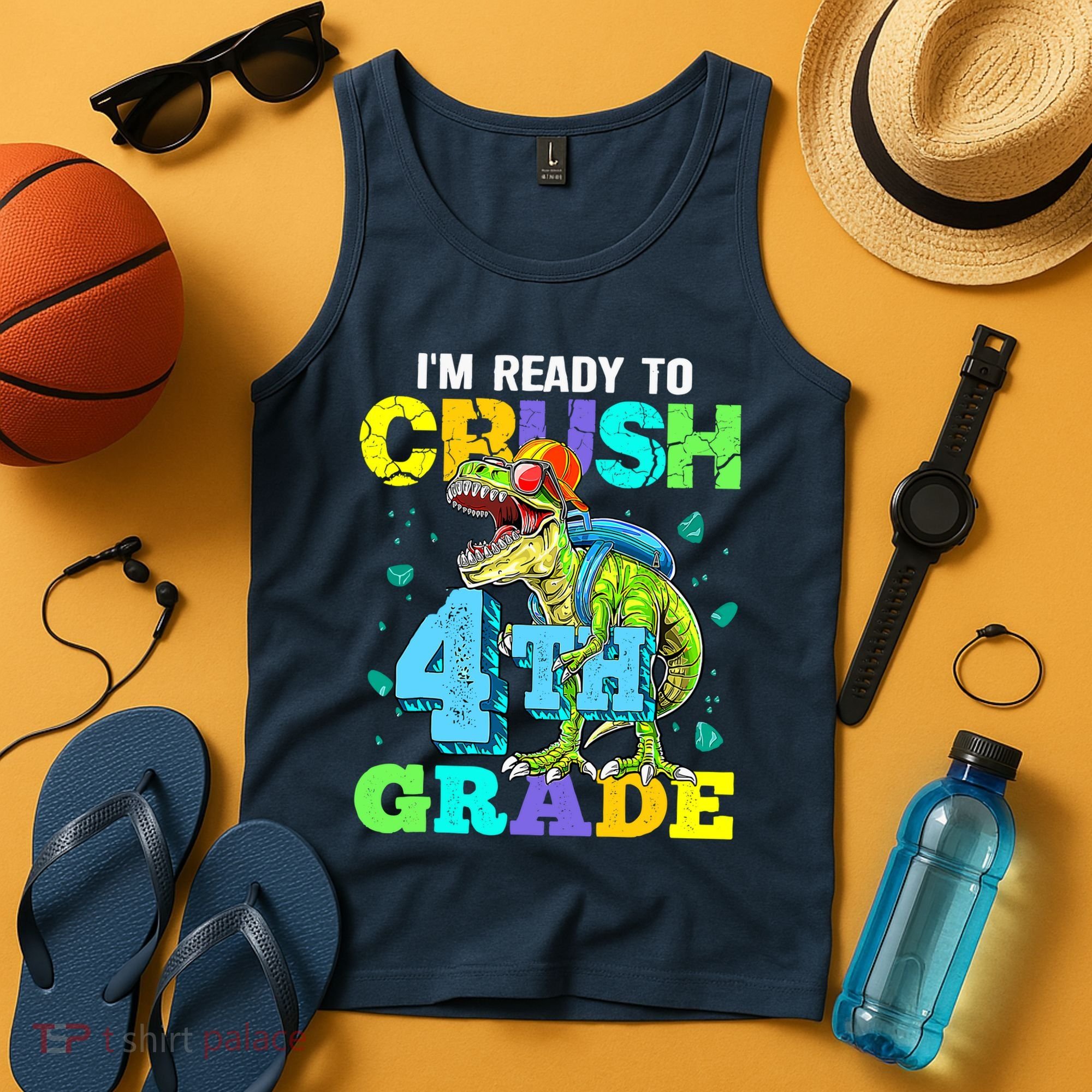 IM Ready To Crush 4th Grade Back To School Dinosaur Tank Top