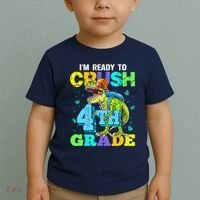 IM Ready To Crush 4th Grade Back To School Dinosaur Toddler T-Shirt thumb 2