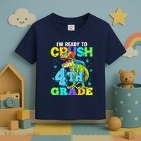 IM Ready To Crush 4th Grade Back To School Dinosaur Toddler T-Shirt thumb 3