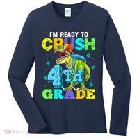 IM Ready To Crush 4th Grade Back To School Dinosaur Women's Long Sleeve Shirt thumb 0