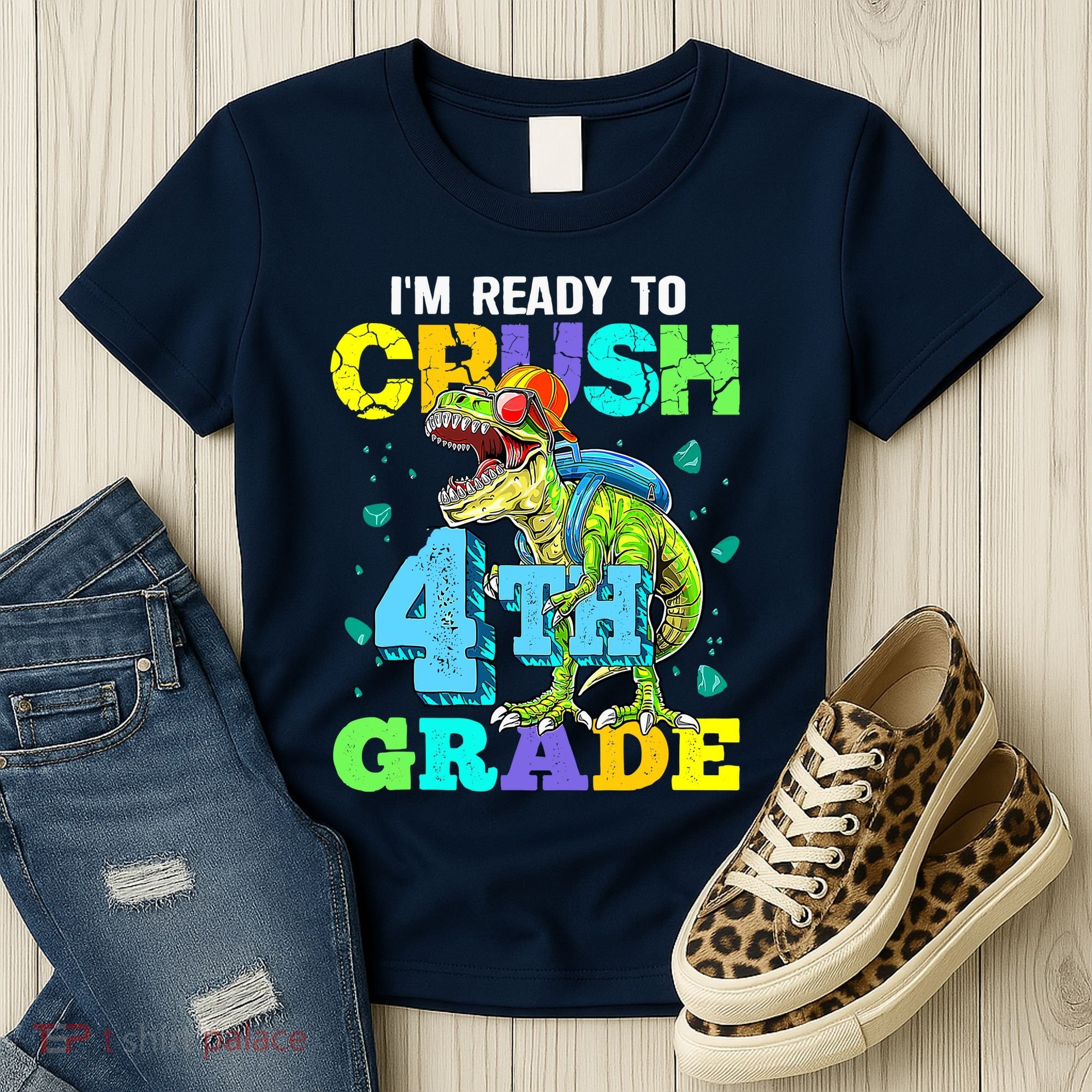 IM Ready To Crush 4th Grade Back To School Dinosaur Women's T-Shirt