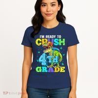IM Ready To Crush 4th Grade Back To School Dinosaur Women's T-Shirt thumb 4