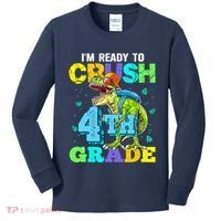 IM Ready To Crush 4th Grade Back To School Dinosaur Kids Long Sleeve Shirt thumb 0