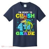 IM Ready To Crush 4th Grade Back To School Dinosaur Kids T-Shirt thumb 0