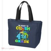 IM Ready To Crush 4th Grade Back To School Dinosaur Tote Bag thumb 3