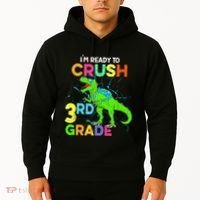 I'm Ready To Crush 3rd Grade Dinosaur Back To School Hoodie thumb 2