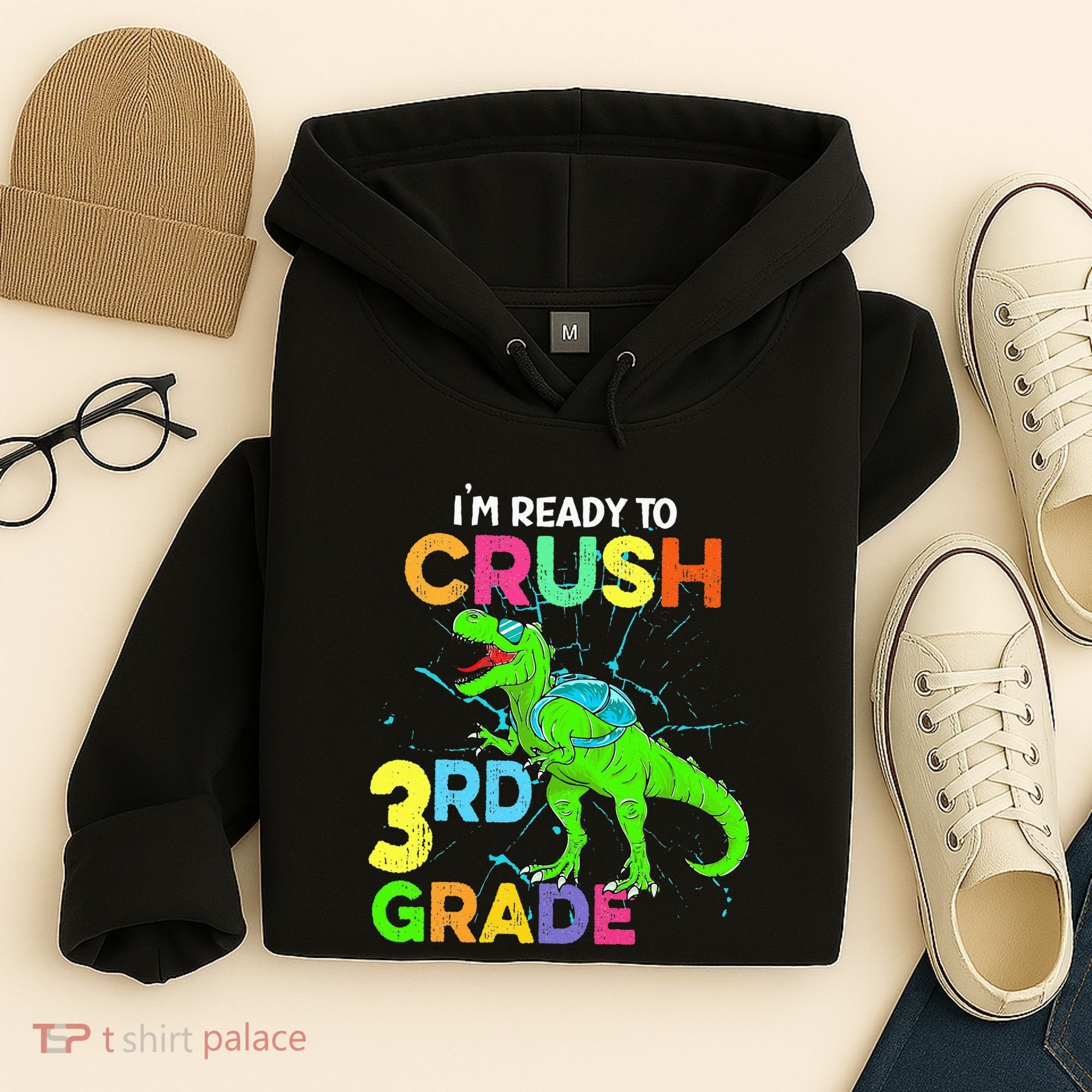 I'm Ready To Crush 3rd Grade Dinosaur Back To School Hoodie