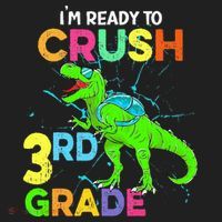 I'm Ready To Crush 3rd Grade Dinosaur Back To School Hat thumb 2