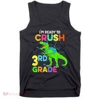 I'm Ready To Crush 3rd Grade Dinosaur Back To School Tank Top thumb 0