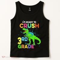 I'm Ready To Crush 3rd Grade Dinosaur Back To School Tank Top thumb 2