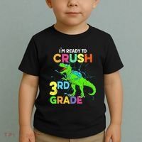 I'm Ready To Crush 3rd Grade Dinosaur Back To School Toddler T-Shirt thumb 2